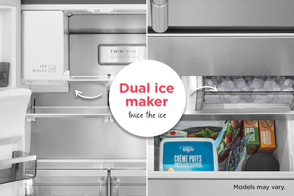 Pictures of Frigidaire 27.8-cu ft ENERGY STAR French Door Refrigerator with Dual Ice Maker in Fingerprint Resistant Stainless Steel - 3SD745 - GRFS2853AF - Scratch & Dent (Minor) - Neu Appliance Outlet - Discount Appliance Outlet in Austin, Tx