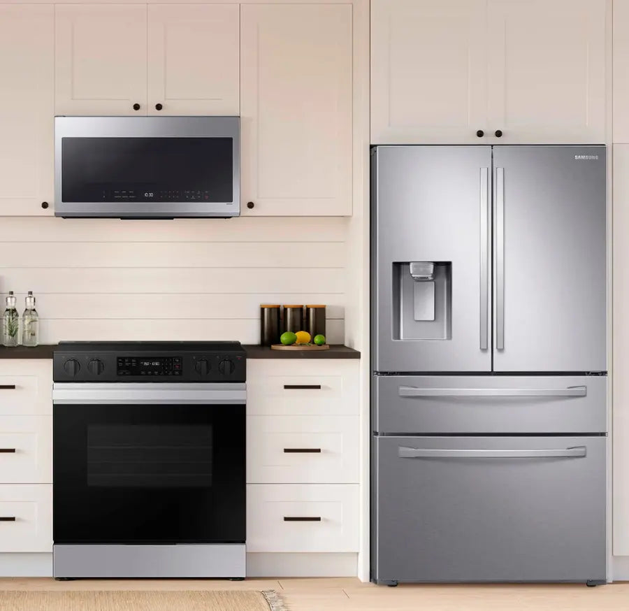 Pictures of Samsung 28 cu. ft. 4-Door French Door Refrigerator with FlexZone™ Drawer in Stainless Steel RF28R7201SR - Open Box - Neu Appliance Outlet - Discount Appliance Outlet in Austin, Tx