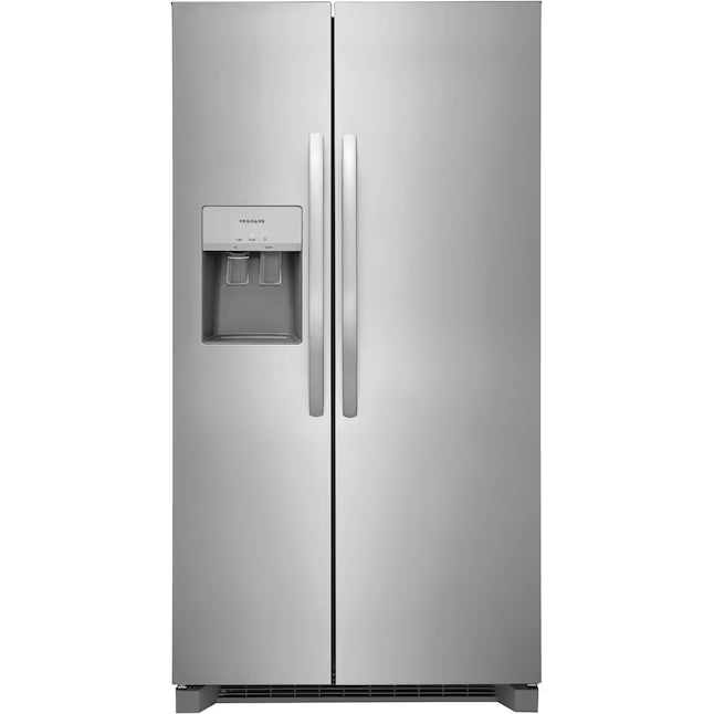 Frigidaire 25.6 cu. ft. ENERGY STAR Side by Side Refrigerator with Exterior Water and Ice Dispenser in Stainless Steel 20232SD617 - FRSS2623AS - Scratch & Dent (Moderate)