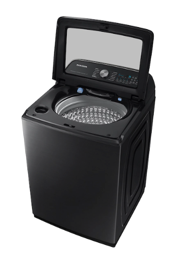 Pictures of Samsung 5.5 cu.ft. Extra-Large Capacity Smart Top Load Washer with Super Speed Wash in Brushed Black WA55CG7100AVUS - Scratch & Dent (Minor) - Neu Appliance Outlet - Discount Appliance Outlet in Austin, Tx