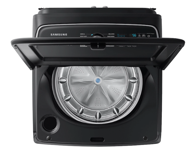 Pictures of Samsung 5.5 cu.ft. Extra-Large Capacity Smart Top Load Washer with Super Speed Wash in Brushed Black WA55CG7100AVUS - Scratch & Dent (Minor) - Neu Appliance Outlet - Discount Appliance Outlet in Austin, Tx