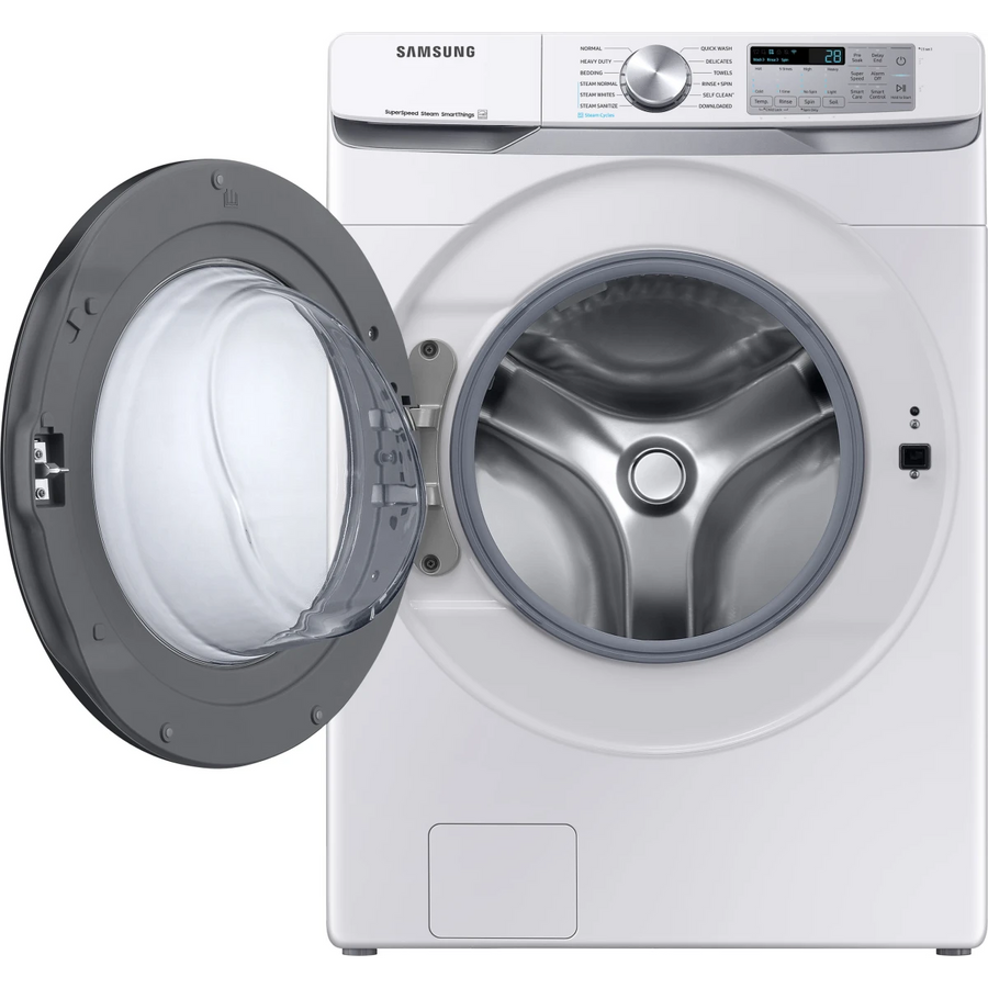 Samsung 4.5 cu. ft. Large Capacity Smart Front Load Washer with Super Speed Wash in White WF45B6300AW - Scratch & Dent (Minor)