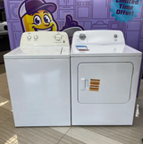 Roper 3-cu ft Agitator Top-Load Washer in White RTW4640YQ - Certified Refurbished and Roper 6.7-cu ft Vented Electric Dryer in White RED3005TW - Scratch & Dent (Minor)