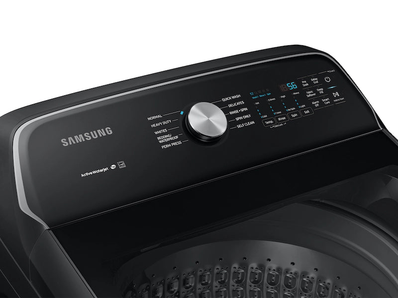 Pictures of Samsung 5.4 cu. ft. Top Load Washer with Active WaterJet in Black Stainless Steel WA54R7200AV - Certified Refurbished - Neu Appliance Outlet - Discount Appliance Outlet in Austin, Tx