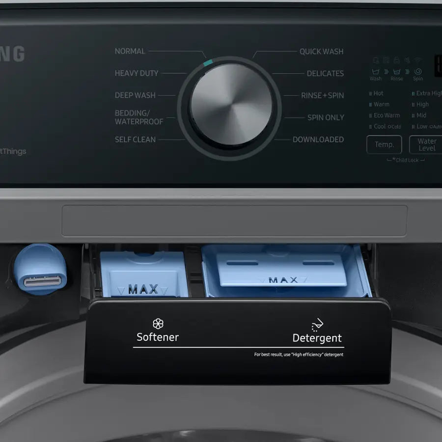 Samsung 4.7 cu. ft. Large Capacity Smart Top Load Washer with Active WaterJet in Brushed Black 22142790 - WA47CG3500AV - Open Box