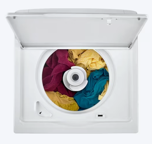 Whirlpool 3.5 cu. ft. High Efficiency Top Load Washing Machine with Deep Water Wash WTW4816FW - Scratch & Dent (Minor) and Whirlpool White Electric 7.0 Cu. Ft. Dryer with Auto Dry 16217 - WED4950HW - Scratch & Dent (Moderate)