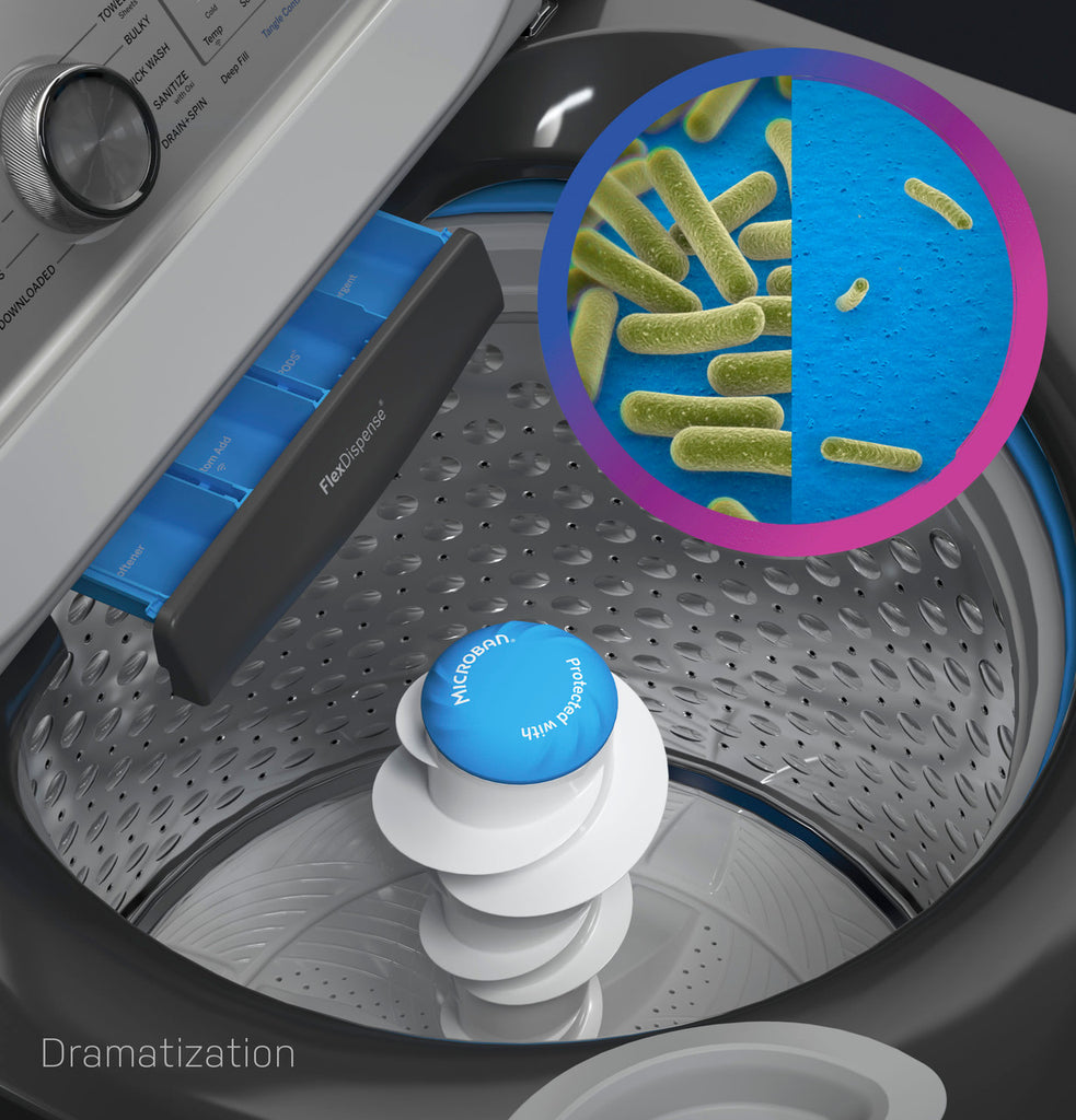 Pictures of GE Profile™ ENERGY STAR® 4.9 cu. ft. Capacity Washer with Smarter Wash Technology and FlexDispense™ PTW605BPRDG - New in Box - Neu Appliance Outlet - Discount Appliance Outlet in Austin, Tx