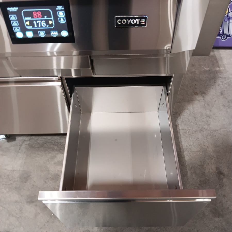 Coyote 36 Inch Freestanding Pellet Grill on Cart, Stainless Steel, Intuitive Digital Touch Control C1P36-FS - Scratch & Dent (Minor)