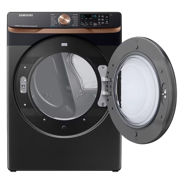 Samsung 7.5 cu. ft. Smart Electric Dryer with Steam Sanitize+ and Sensor Dry in Brushed Black DVE50BG8300V - Scratch & Dent (Minor)