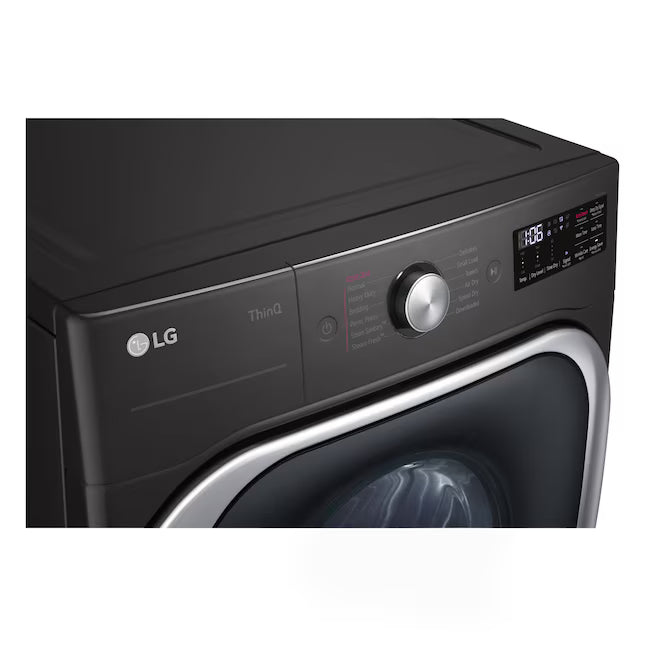 LG Mega Capacity Front Load 5.2 Cu. Ft. Washer with ThinQ Technology WM8900HBA - Scratch & Dent (Minor) and LG Black Steel 9.0 cu. ft. Mega Capacity Smart Wi-fi Enabled Front Load Gas Dryer DLGX8901B - Scratch & Dent (Minor)
