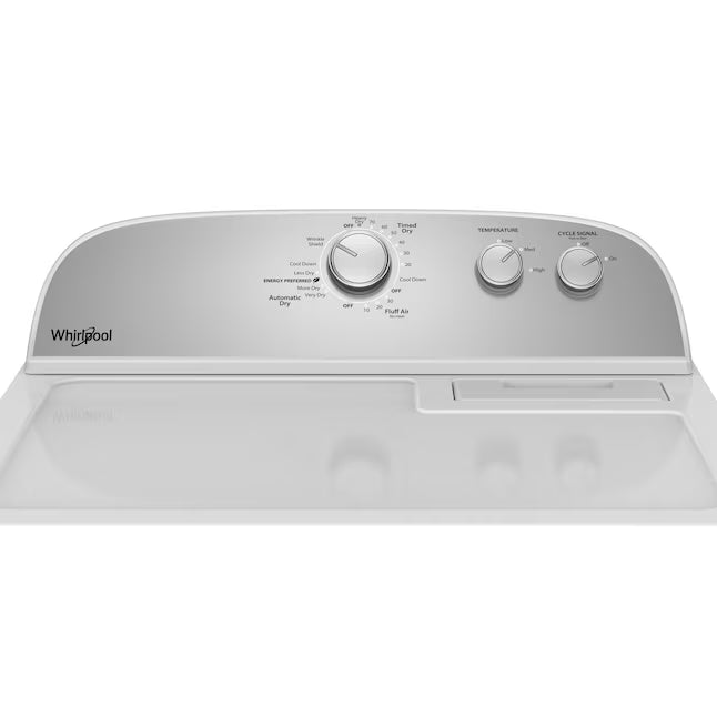 Whirlpool 4.3-cu ft High Efficiency Impeller Medium Top-Load Washer in White WTW5000DW - Open Box and Whirlpool White Electric Extra Large 7.0 Cu. Ft. Dryer with Wrinkle Shield WED4815EW - Scratch & Dent (Minor)