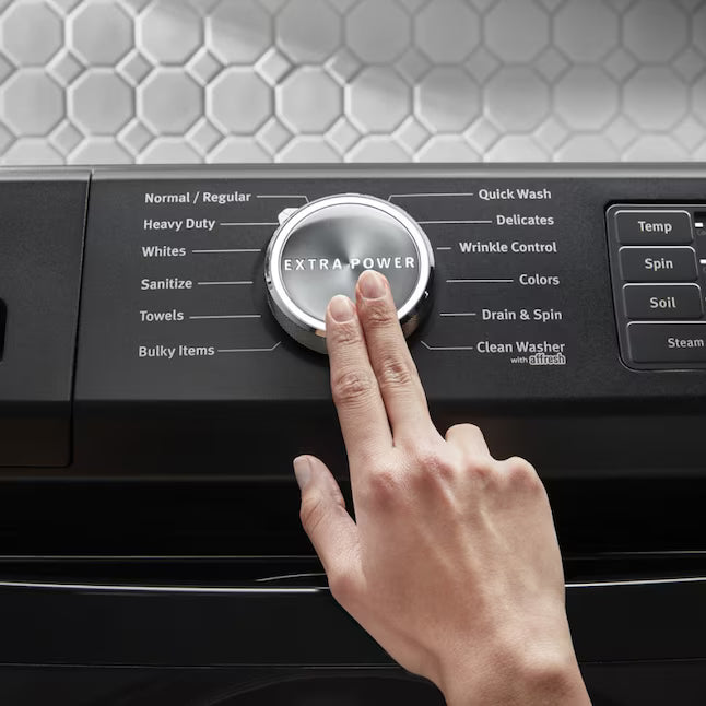 Maytag 7.3 Cu. Ft. Stackable Electric Dryer with Extra Power Button in Volcano Black MED5630MBK - Scratch & Dent (Moderate)