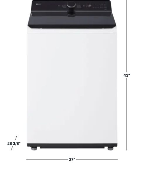 LG 5.5 cu. ft. Mega Capacity Top Load Washer with Impeller in Alpine White 251315SD1122 - WT8400CW - Scratch & Dent (Moderate)