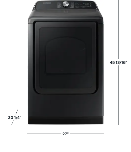 Samsung 7.4 Cu. Ft. Smart Electric Dryer with Steam Sanitize+ in Black 22137SD371 - DVE55CG7100V - Scratch & Dent (Minor)