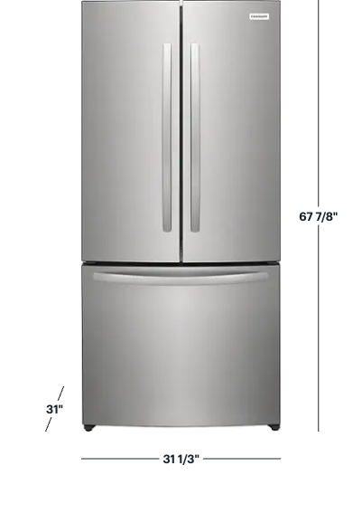Pictures of Frigidaire 31" Wide 18 Cu. Ft. Counter-Depth French Door Refrigerator 3SD662 - FRFG1723AV - Scratch & Dent (Minor) - Neu Appliance Outlet - Discount Appliance Outlet in Austin, Tx