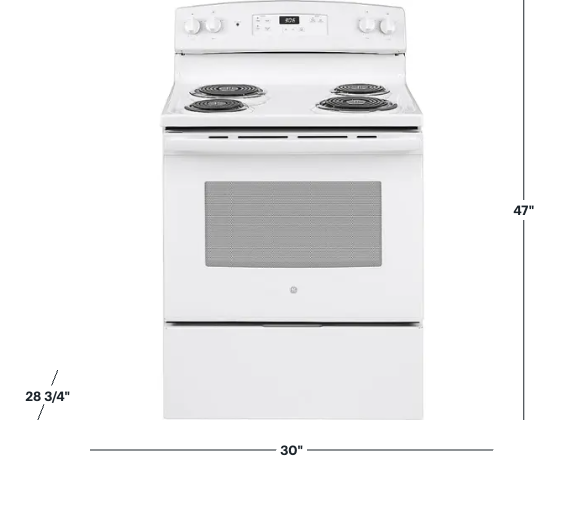 Pictures of GE® ENERGY STAR® 30" 4-Burner Free-Standing Electric Range in White JBS360DMWW - New in Box - Neu Appliance Outlet - Discount Appliance Outlet in Austin, Tx