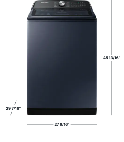 Pictures of Samsung Brushed Navy Blue 5.4 cu. ft. Smart Top Load Washer with Pet Care Solution and Super Speed Wash WA54CG7150AD - Open Box - Neu Appliance Outlet - Discount Appliance Outlet in Austin, Tx