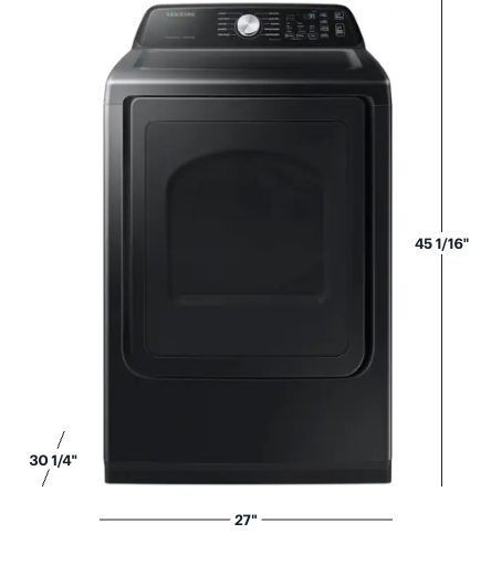 Samsung 7.4 cu. ft. Smart Electric Dryer with Sensor Dry in Brushed Black 24SD03 - DVE47CG3500V - Scratch & Dent (Minor)