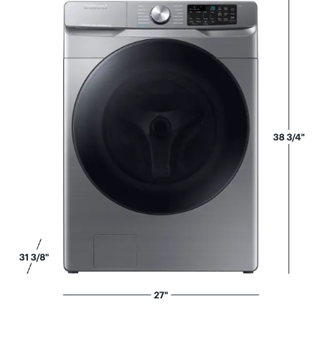Samsung 4.5 cu. ft. Large Capacity Smart Front Load Washer with Super Speed Wash in Platinum 25137SD733 - WF45B6300AP - Scratch & Dent (Major)
