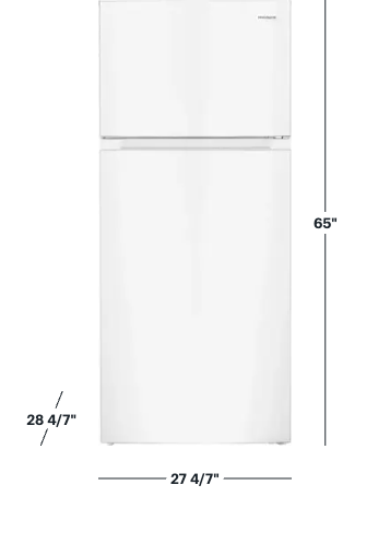 Pictures of Frigidaire 16 Cu. Ft. Garage Ready Top Freezer Refrigerator in White 3SD612 - FRTE1622AW - Scratch & Dent (Moderate) - Neu Appliance Outlet - Discount Appliance Outlet in Austin, Tx