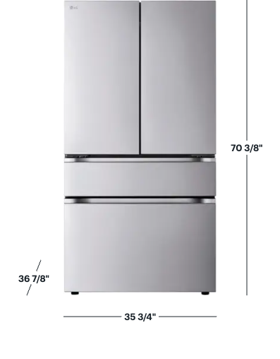 LG 30 cu. ft. Smart Standard-Depth MAX™ 4-Door French Door Refrigerator with Full-Convert Drawer™ 3SD928 - LF30S8210S - Open Box