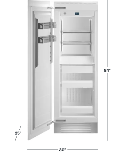 Bertazzoni 16.8 cu ft Built-in Freezer Column with Interior TFT touch & Scroll Interface REF30FCIPRL - Scratch & Dent (Moderate)