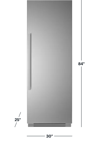 Bertazzoni 30 in. Wide 17.4 cu ft Built-in Refrigerator Column with interior TFT Touch & Scroll interface in Stainless Steel REF30RCPIXR - Open Box