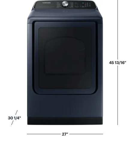 Samsung Brushed Navy Blue 7.4 cu. ft. Smart Vented Electric Dryer with Pet Care Dry and Steam Sanitize+ 6SD106 - DVE54CG7150D - Scratch & Dent (Moderate)