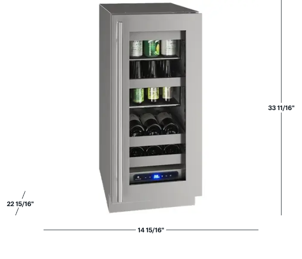 U-Line 5 Class 8-Bottle Wine Refrigerator in Stainless Steel UHBV515-SG01A - Open Box