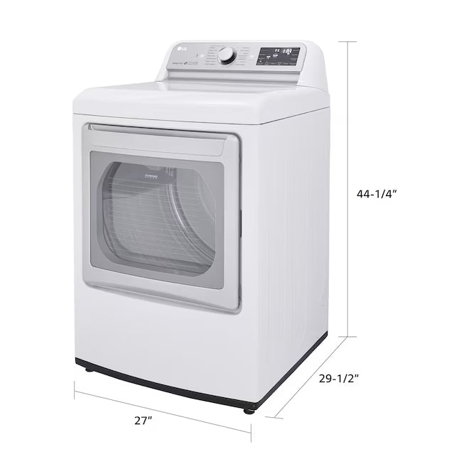LG 7.3 cu. ft. Ultra Large Capacity Smart Wi-Fi Enabled Electric Dryer with Sensor Dry Technology 1CR05113 - DLE7300WE - Certified Refurbished