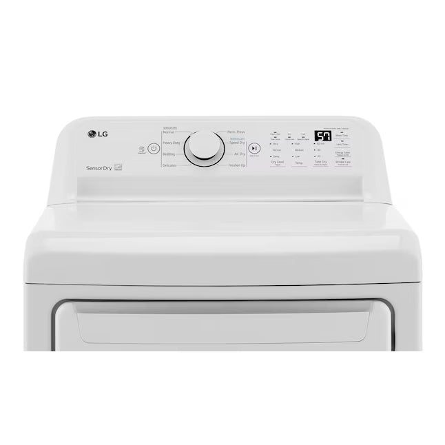 LG 7.3 cu. ft. Ultra Large High Efficiency Electric Dryer in White 24SD04 - DLE7000W - Scratch & Dent (Minor)