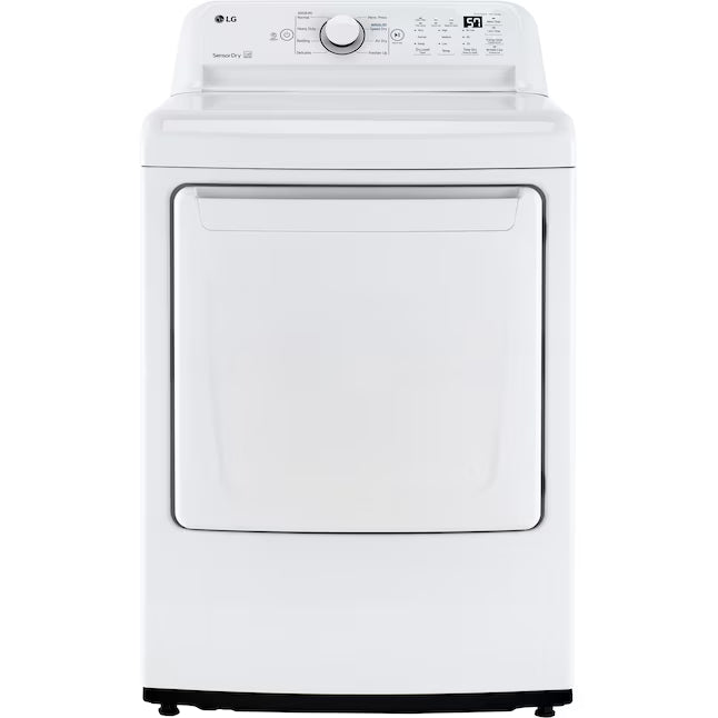 LG 7.3 cu. ft. Ultra Large High Efficiency Electric Dryer in White 24SD04 - DLE7000W - Scratch & Dent (Minor)