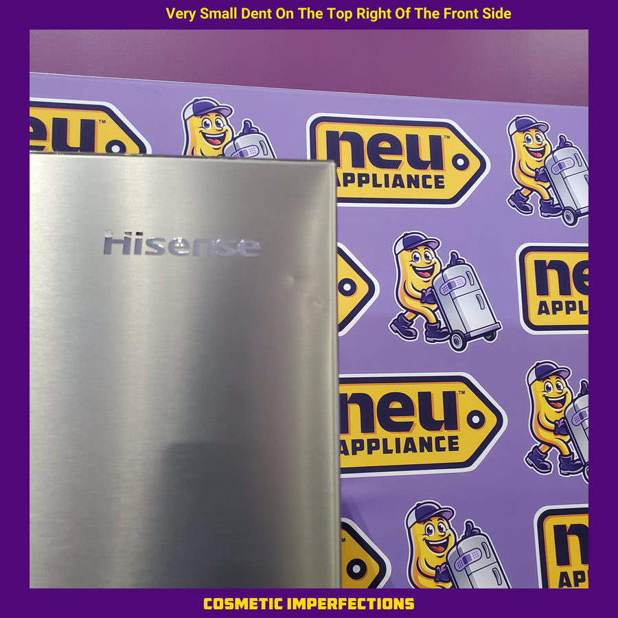Hisense Counter Depth Bottom Freezer 17.2 Cu. Ft. Refrigerator with LED Lighting and Super Cool and Super Freeze in Fingerprint Stainless Steel 22137390 - HRB171N6ASE - Scratch and Dent (Moderate)