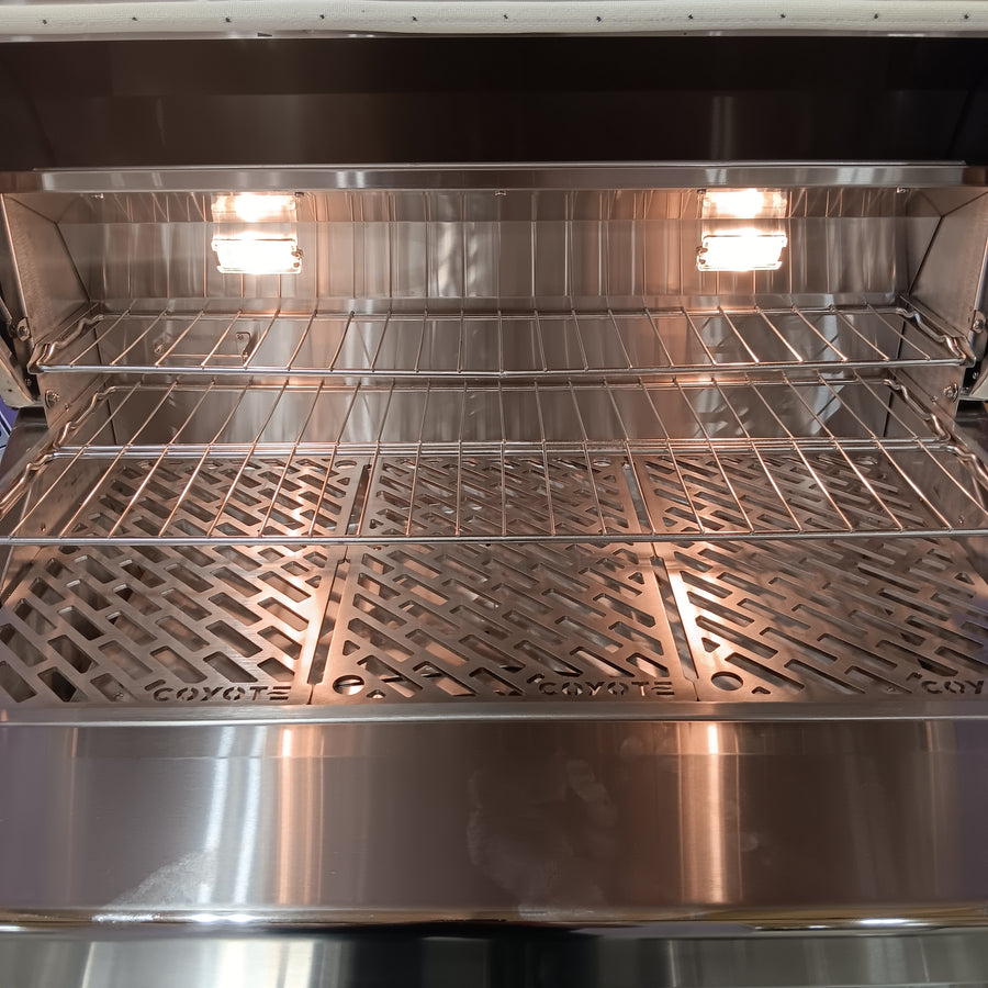 Coyote 36 Inch Freestanding Pellet Grill on Cart, Stainless Steel, Intuitive Digital Touch Control C1P36-FS - Scratch & Dent (Minor)
