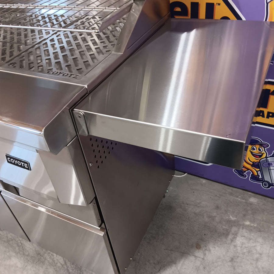 Coyote 36 Inch Freestanding Pellet Grill on Cart, Stainless Steel, Intuitive Digital Touch Control C1P36-FS - Scratch & Dent (Minor)