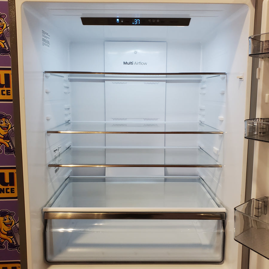 Hisense Counter Depth Bottom Freezer 17.2 Cu. Ft. Refrigerator with LED Lighting and Super Cool and Super Freeze in Fingerprint Stainless Steel 22137390 - HRB171N6ASE - Scratch and Dent (Moderate)