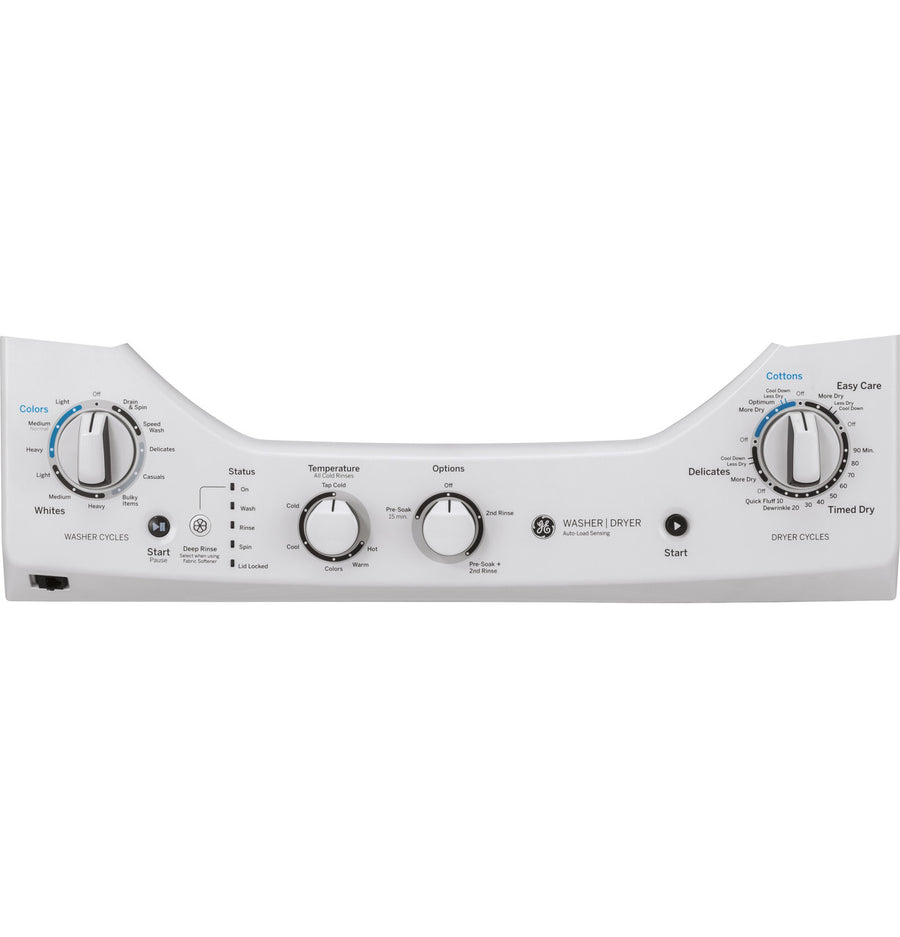 GE Unitized Spacemaker® 2.3 cu. ft. Capacity Washer with Stainless Steel Basket and 4.4 cu. ft. Capacity Electric Dryer 251310SD915 - GUD24ESSMWW - Scratch & Dent (Minor)