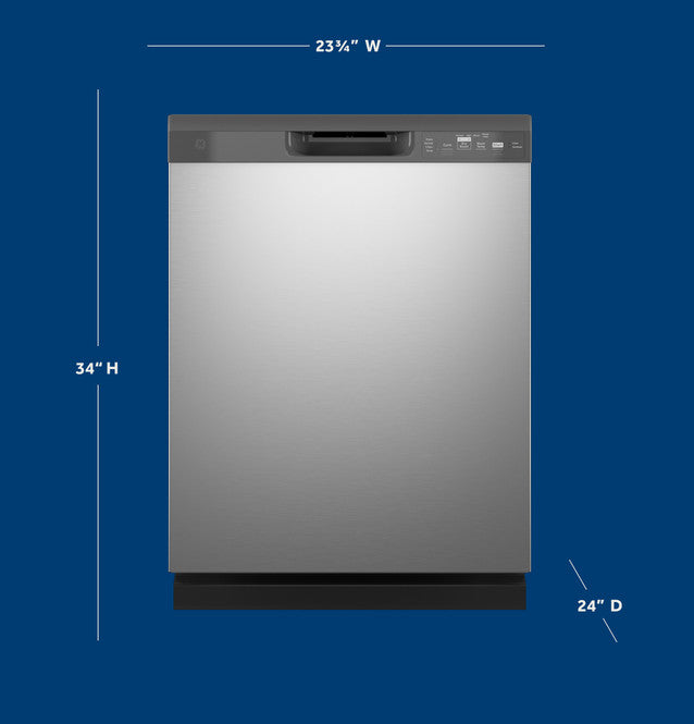 GE Stainless Steel Built-In 24 Inch Tall Tub Dishwasher with Front Controls and Steam Sanitize GDF535PSRSS - New in Box