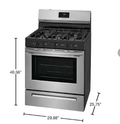 Frigidaire 30 in. 5 Burner Freestanding Gas Range in Stainless Steel FCRG3052AS - Certified Refurbished
