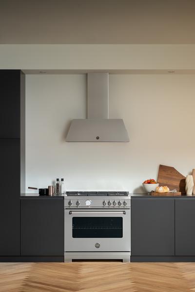 Bertazzoni Master Series 36 Inch Freestanding Gas Range with 5 Sealed Burners, 5.9 cu. ft. Oven Capacity, Dual Convection Oven, Soft-Close Door Stainless Steel Natural Gas MAST365GASXE - Scratch & Dent (Moderate)