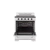 Unique Classic Retro 30-in Glass Top 5 Burners 3.9-cu ft Convection Oven Freestanding Electric Range with WipeClean Coating 3SD872 - UGP-30CR EC W - Open Box