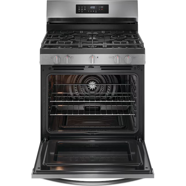Frigidaire Stainless Steel Gas Range with Air Fry and Five Burner Cooktop 20531SD475 - FCRG3083AS - Open Box