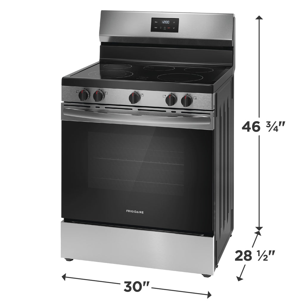 Pictures of Frigidaire 30" 5 Burner Element Electric Range FCRE3052BS - Open Box - Neu Appliance Outlet - Discount Appliance Outlet in Austin, Tx