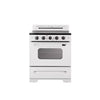 Unique Classic Retro 30-in Glass Top 5 Burners 3.9-cu ft Convection Oven Freestanding Electric Range with WipeClean Coating 3SD872 - UGP-30CR EC W - Open Box