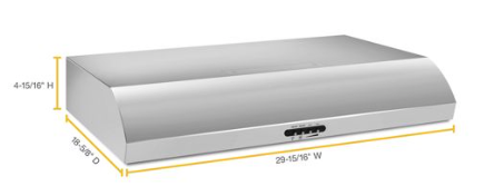 Whirlpool 30" Range Hood with the FIT System 3SD848 - UXT5230BDS - Scratch & Dent (Minor)