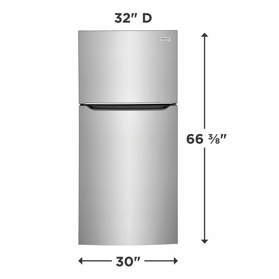 Frigidaire Gallery 20 Cu. Ft. 30-inch Wide Garage Ready Top Freezer Refrigerator in Stainless Steel 31131SD13 - GRTE2055AF - Scratch & Dent (Moderate)