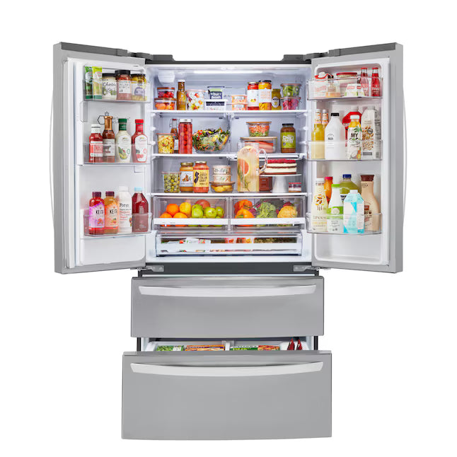 LG 27.8-cu ft 4-Door French Door Refrigerator with Dual Ice Maker in Fingerprint Resistant Steel 22132SD154 - LRMXS2806S - Scratch & Dent (Minor)