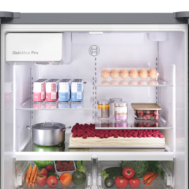 Bosch Fastest Ice Maker Standard-Depth 300 Series 26-cu ft 3-Door Smart Compatible French Door Refrigerator with Ice Maker with Water and Ice Dispenser in Stainless Steel 22121511 - B36FD31ENS - Scratch & Dent (Moderate)