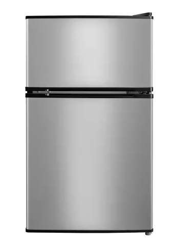 Vissani 3.2 cu. ft. Mini Refrigerator in Stainless Look with 2-Doors, Glass Shelves, and Energy Efficiency SA606 - MDCM31SS5 - Scratch & Dent (Minor)