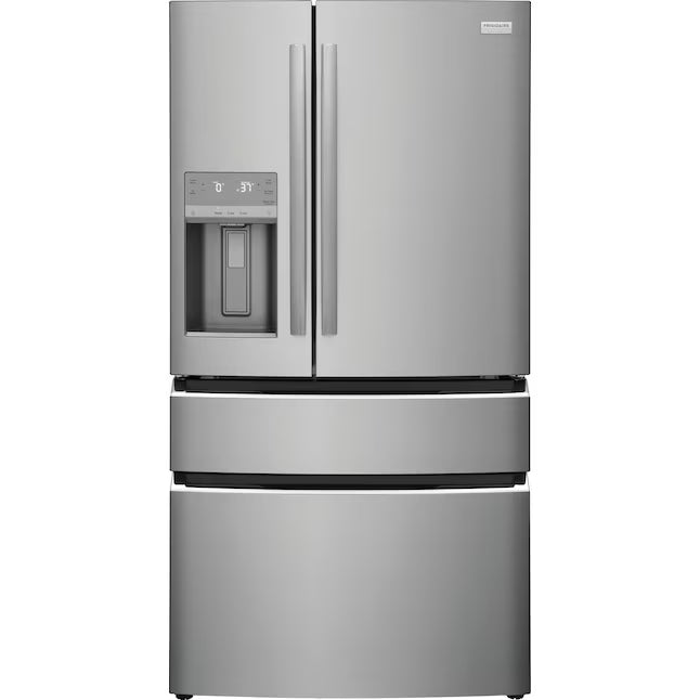 Frigidaire Gallery 26 Cu. Ft. Standard-Depth 4-Door French Door Refrigerator in Fingerprint Resistant Stainless Steel GRMS2773AF - Scratch & Dent (Major)